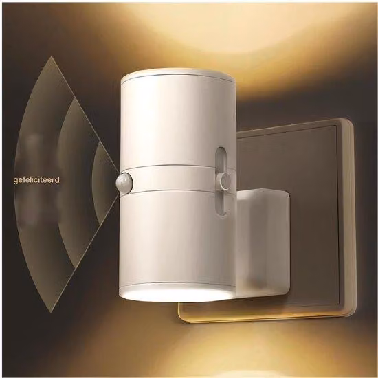 Lampada da notte con sensore di movimento - Lampada da presa - 3 modalità (Accesa/Automatica/Spenta) - Luminosità regolabile - Adatta per corridoi, cucine, bagni, camere da letto e scale - Luce bianca calda