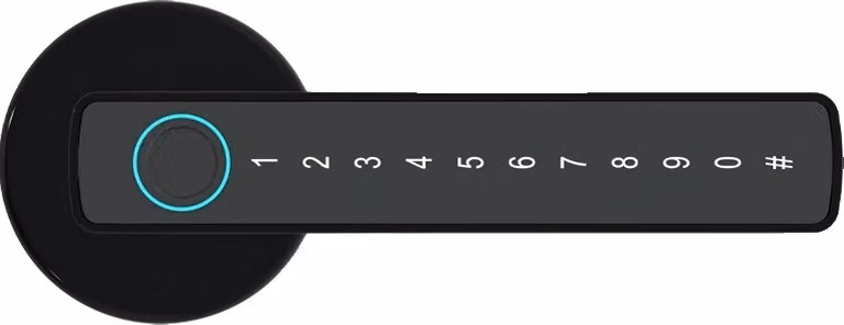 Serratura intelligente per porte con riconoscimento delle impronte digitali, sblocco tramite Bluetooth, alimentazione di emergenza tramite USB, modello M5, colore nero