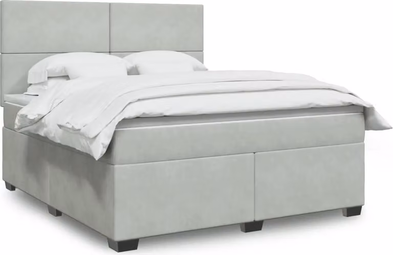 Maison Exclusive - Giroletto a Molle con Materasso Grigio Chiaro 180x200cm Velluto