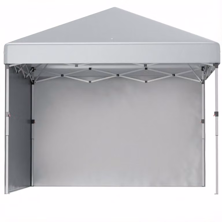 Gazebo pieghevole Outsunny 2,97 x 2,97 m, gazebo da giardino con pareti laterali, in acciaio