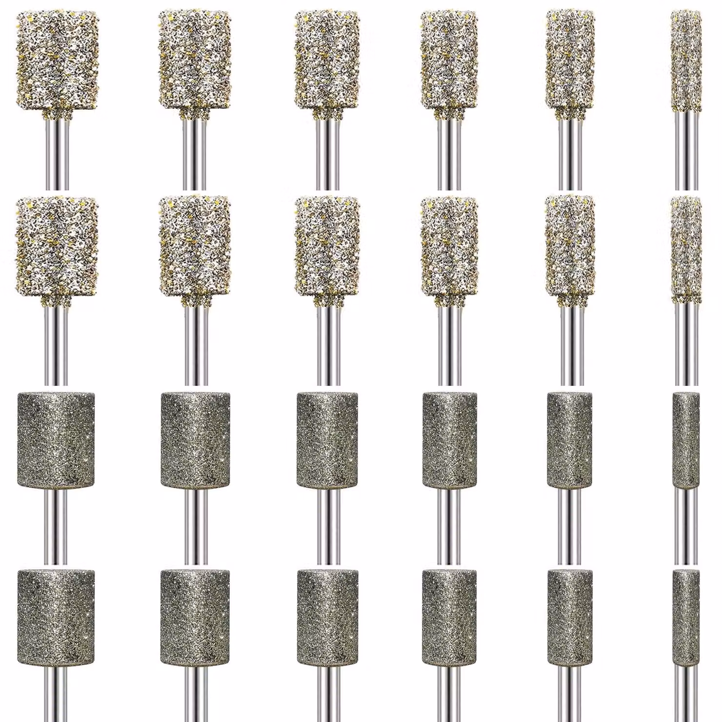 Set di 24 punte diamantate per smerigliatura - Kit per la lavorazione della pietra - Utensile rotante - Adatto per vetro/Vetroceramica - Elevata capacità di taglio - Accessori per la smerigliatura