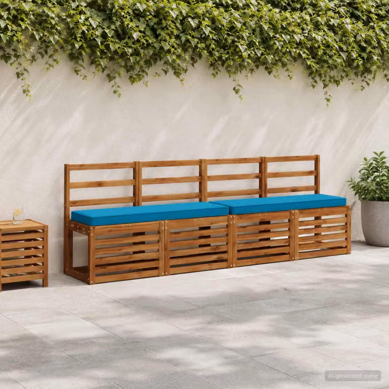 Cuscino per Panchina vidaXL VUGHT in Poliestere Azzurro con Rivestimento Lavabile e Resistente ai Raggi UV