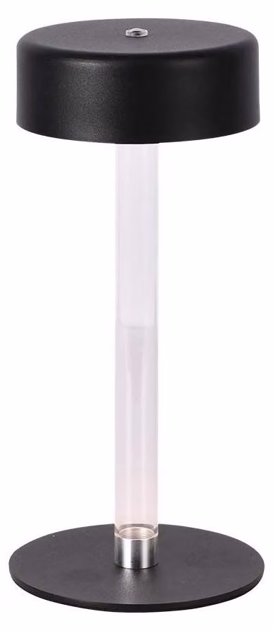 V-TAC Lampada da Tavolo 3W ricaricabile Colore Nero e Bianco Trasparente Touch Dimmerabile 3in1 - 10570