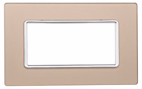 Placca compatibile Bticino Matix 4 moduli vetro colore oro