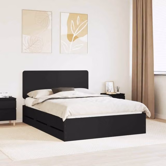 Struttura del letto Nero 150 x 200 cm Legno Ingegnerizzato 3412582
