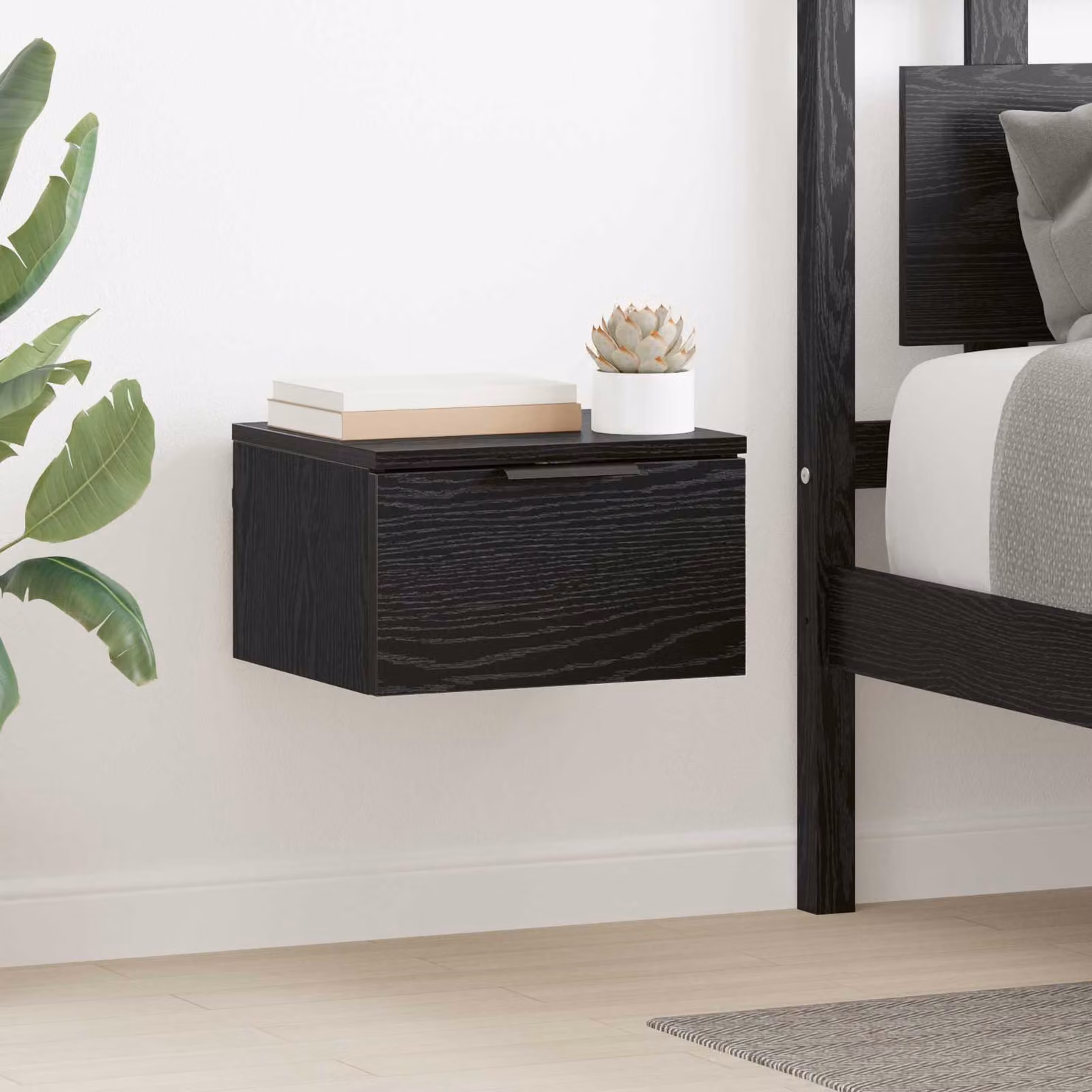 vidaXL Armadio da Notte Moderno Nero Opaco L: 34 cm, P: 30 cm, H: 20 cm