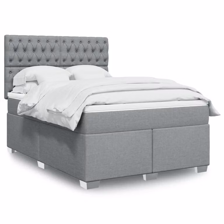 Maison Exclusive - Giroletto a Molle con Materasso Grigio Chiaro 160x200cm Tessuto