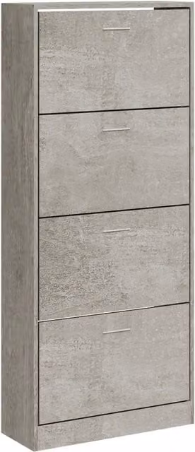 Scarpiere di design moderno con 4 cassetti 63 x 24 x 147 cm in legno multistrato grigio cemento 02_0047066