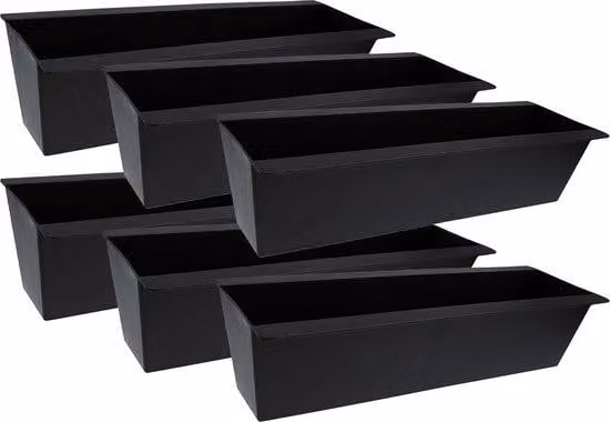 Set di contenitori in plastica, 6 pezzi, 38 x 9 x 13 cm, resistente alle intemperie, adatto per uso interno ed esterno