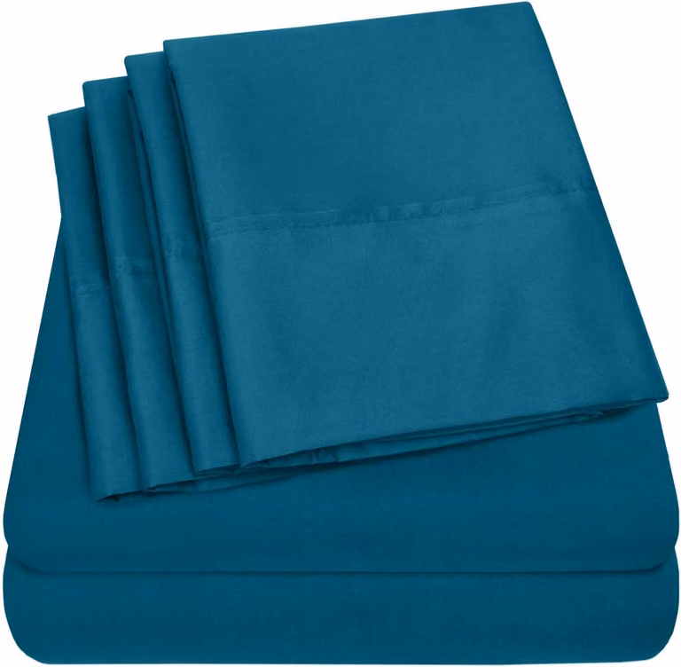 Lenzuola matrimoniali extra large - Set da 6 pezzi della collezione Supreme, realizzate in microfibra finemente spazzolata, con sacco lenzuolo profondo per materassi extra large. Include 2 federe aggiuntive