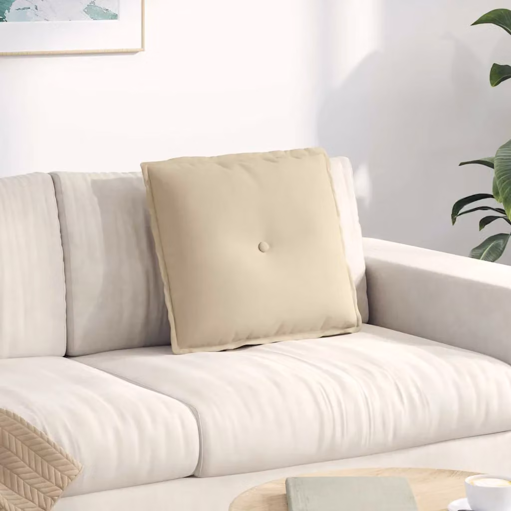 vidaXL Cuscino per Schiena Beige in Microfibra e Poliestere L 50 cm x P 45 cm