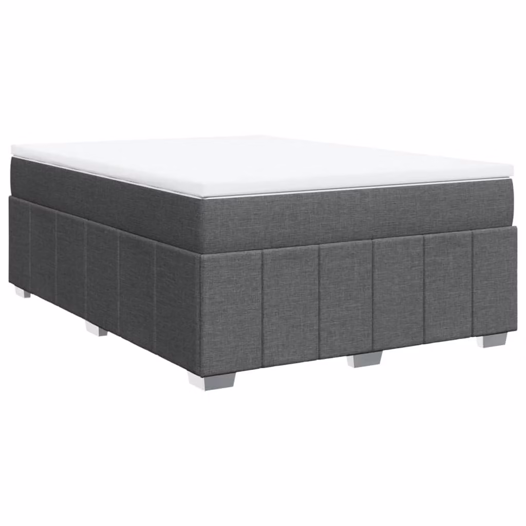 Giroletto a Molle con Materasso Grigio Scuro 140x190 cm Tessuto