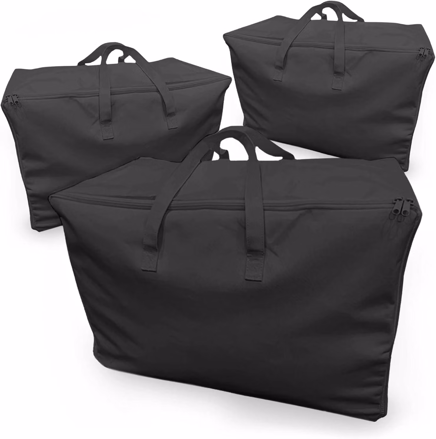 Set da 3 grandi sacchi per il trasloco, 60x40x30 cm, nero