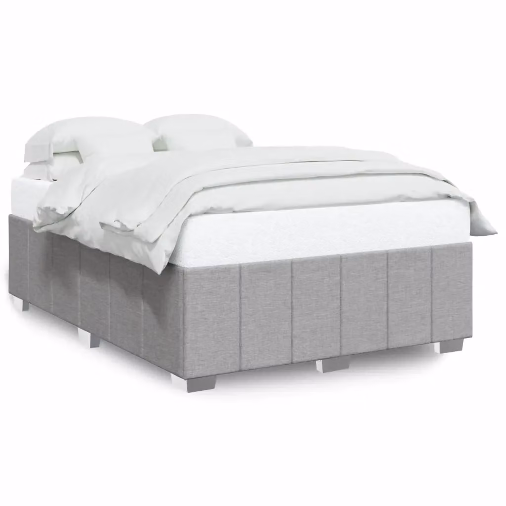 vidaXL Giroletto senza Materasso in Tessuto Grigio Chiaro L/P/H: 160 x 200 cm – 2