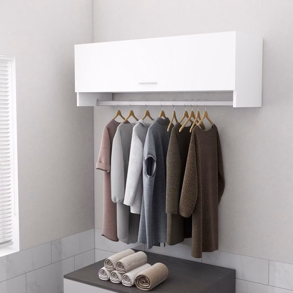 The Living Store Armadio Bianco 100x32,5x35 cm Materiale a base di legno