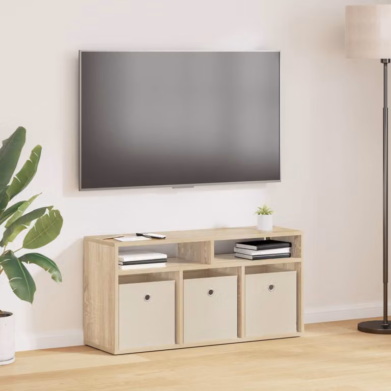 Lowboard moderno vidaXL con cassetto in legno Rovere, L 87 x P 27,5 x H 43 cm