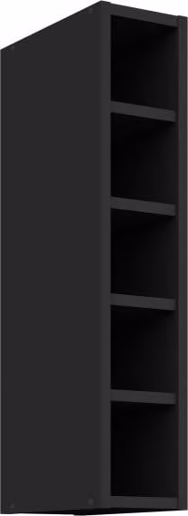 Mobiletto superiore aperto LUNARA - larghezza 15 cm, nero