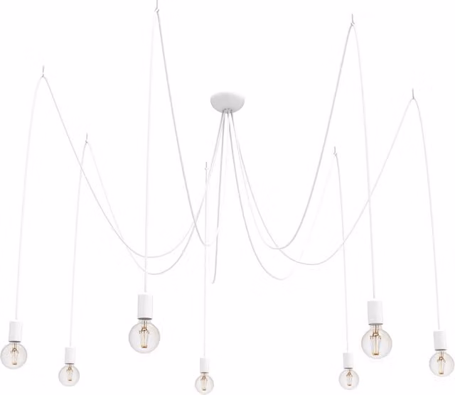 Lampadario sospeso moderno Nowodvorski Lighting Spider bianco, Ø300 cm, 7xE27