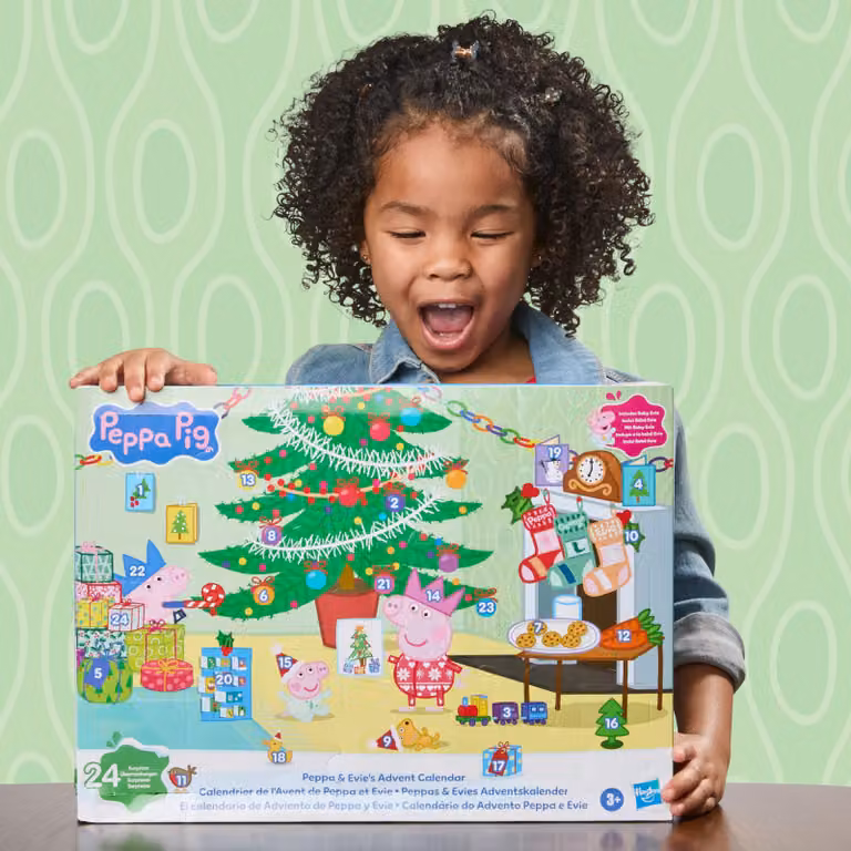 Calendario dell'Avvento Peppa Pig con Peppa ed Evie, adatto a bambini dai 3 anni