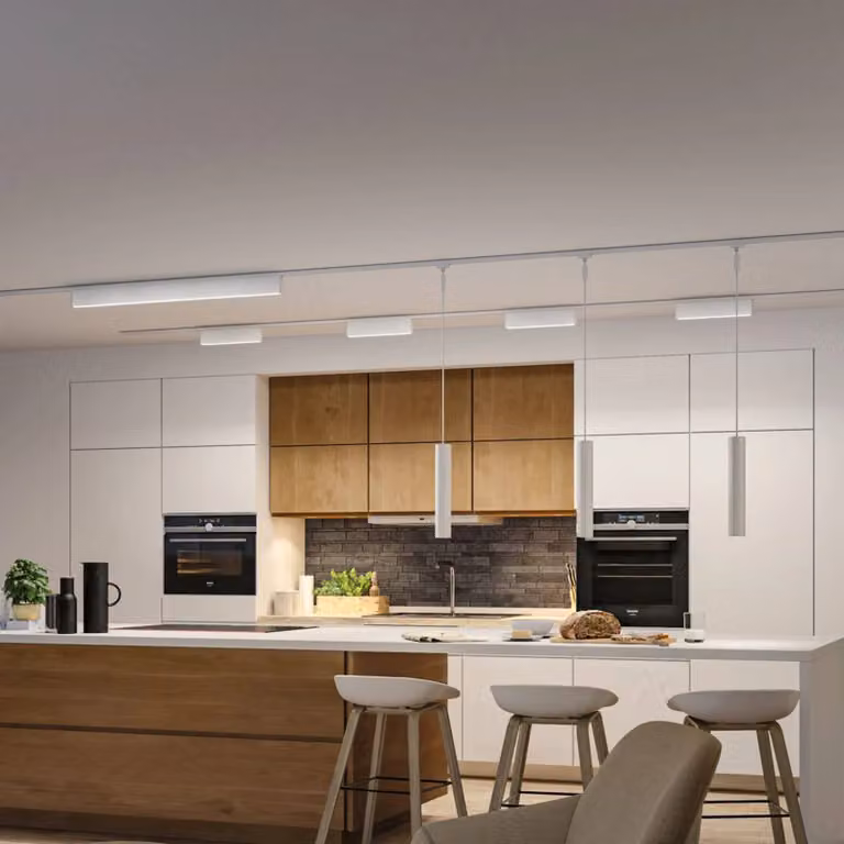 Paulmann URail Barra luminosa a LED Ceris, 3000K, alluminio, dimmerabile, Bianco / Opale, Soggiorno / Sala da pranzo, Alluminio, Moderno