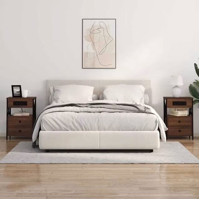 Armadio da Notte 2 pz Rovere Marrone 40 x 31 x 60 cm 859469