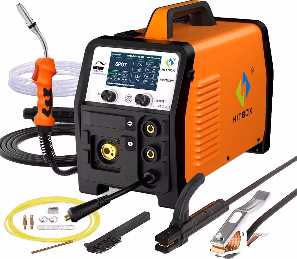 Saldatrice, MIG a gas, senza gas, MMA/LIFT TIG, HIM250 DPP