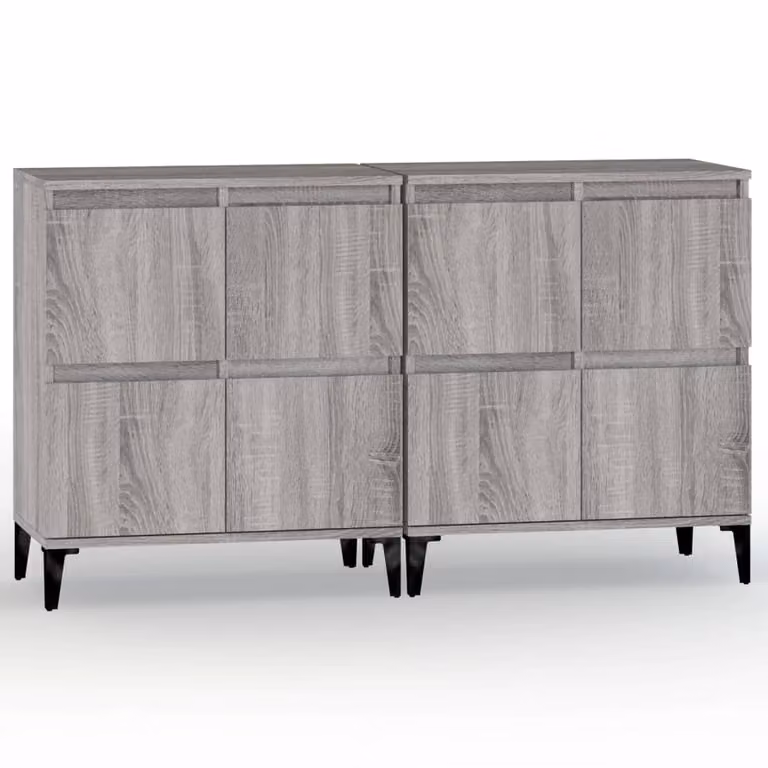 Credenze 2pz Grigio Sonoma 60x35x70 cm in Legno Multistrato
