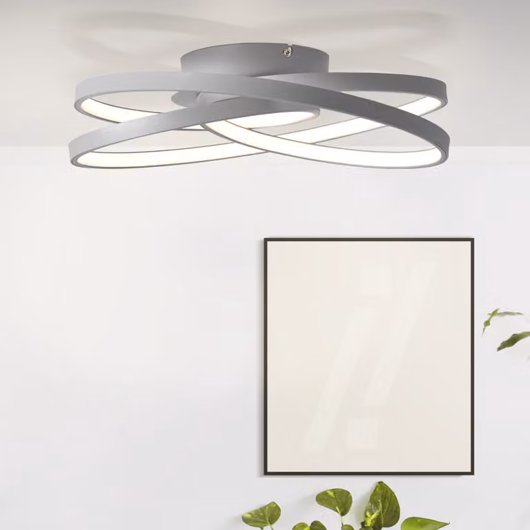 BRILLANTE plafoniera LED Labyrinth | applique moderna ed elegante | Ø 39,5 cm | metallo acrilico | grigio | IP20