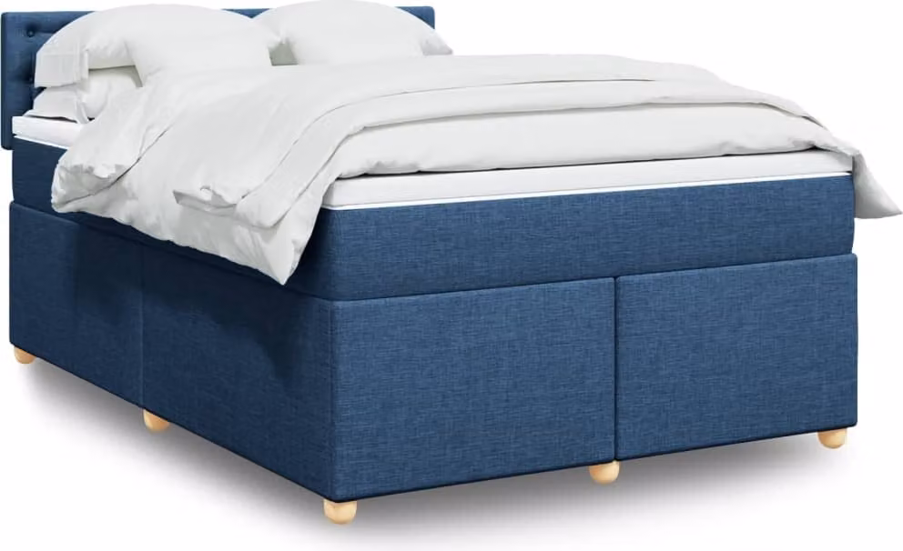 Maison Exclusive - Giroletto a Molle con Materasso Blu 140x190 cm in Tessuto
