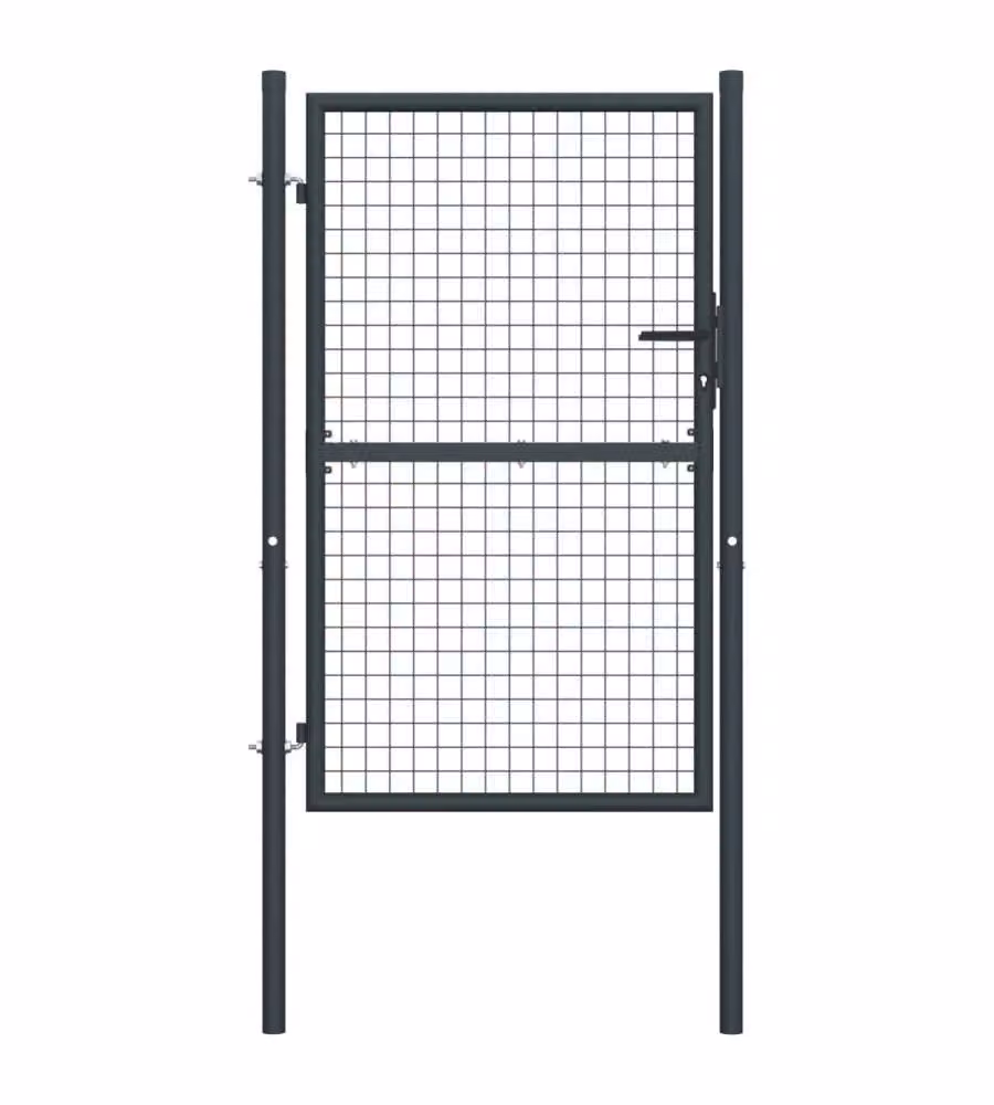 vidaXL Cancello a Battente in Acciaio Zincato Grigio Antracite L: 100 cm, H: 150 cm – 2