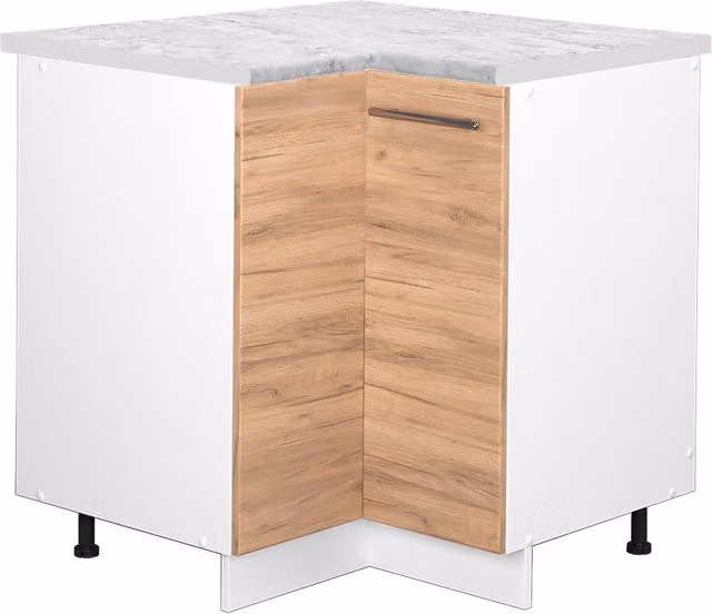 Mobile ad angolo cucina Fame-Line Rovere dorato/Bianco 80.5 cm, PL Marmo Vicco