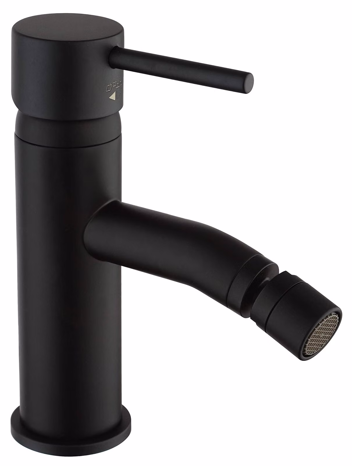 Rubinetto bidet monocomando in ottone nero opaco, a risparmio idrico
