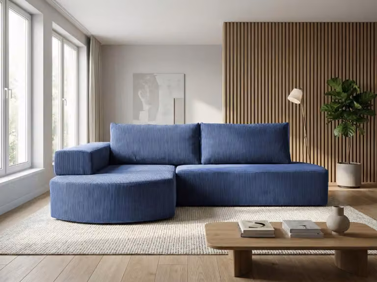 Elegante set di divani ARABELLA - blu, angolo sinistro