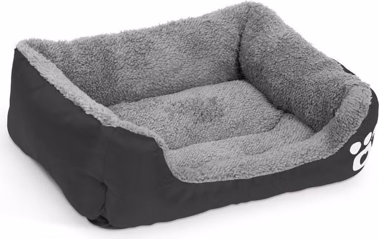 Letto per gatti / Letto per cani - Cestino - Nero / Grigio - 42 x 32 CM - Cuscino per cani / cuscino per gatti lavabile