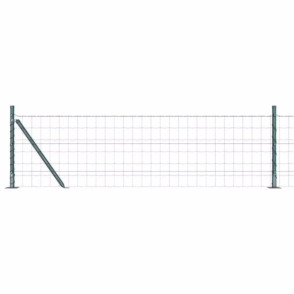 Recinzione vidaXL in acciaio e PVC verde con base per montaggio a superficie, L: 50 m, H: 0,6 m – 2