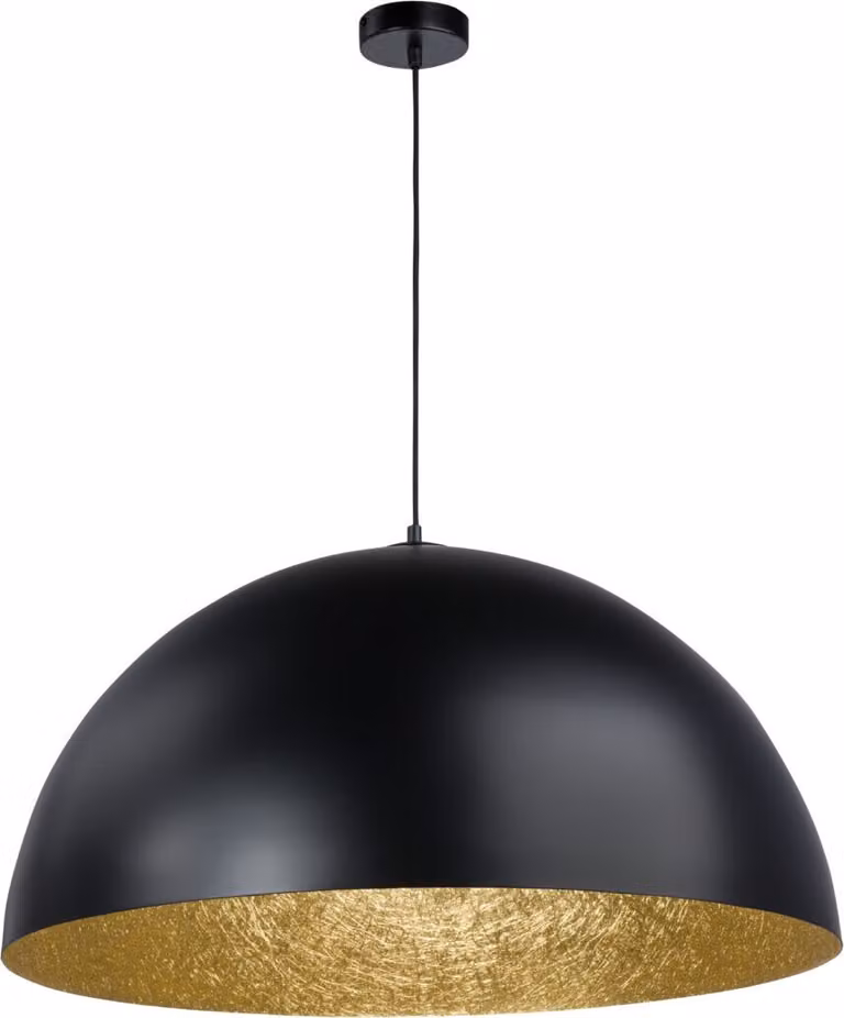 Lampada a sospensione decorativa nero-oro a cupola rotonda 35 cm per soggiorno sopra il tavolo Sfera 1xE27 15W Sigma Lighting