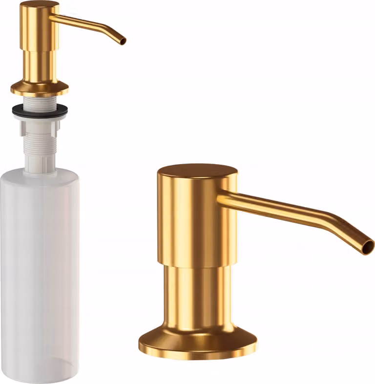 Granitan - Dispenser sapone - Dosatore detersivo 360 ml - Dosatore oro - da incasso - UNIVERSAL