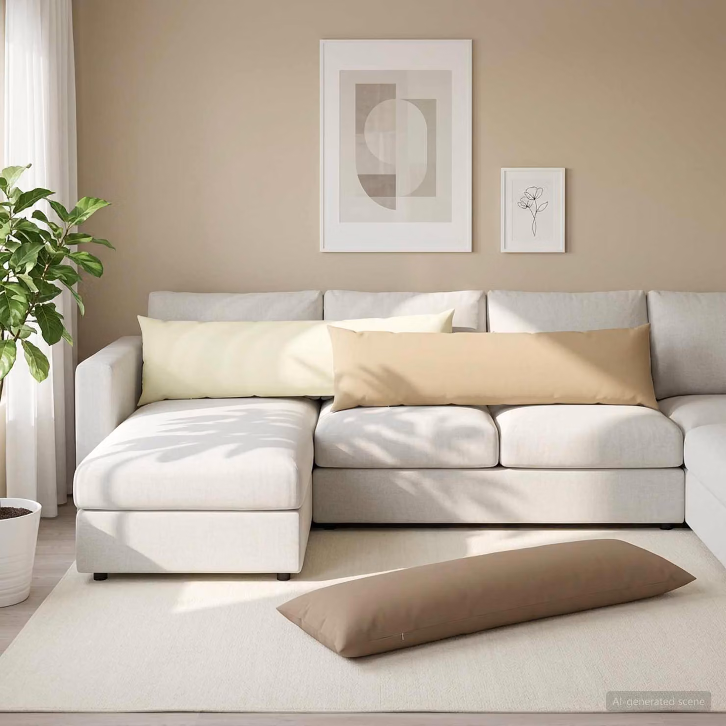 vidaXL Cuscino con cuscino HEERLEN Tortora 40 x 145 cm Poliestere