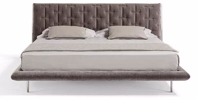 Modernes Polsterbett Grau Komfort Schlafen Stilvolles Design Luxusbett Bett