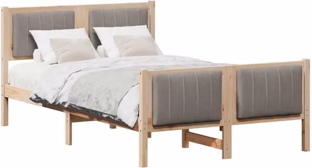 Letto matrimoniale | Letto per adulti | Struttura del Letto con testiera Marrone e taupe 120 x 200 cm
