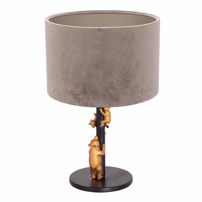 Lampada da tavolo - nero - Animaux - metallo tessile velluto - Ø 17cm - E27 - 8234ZW - Anne Lighting