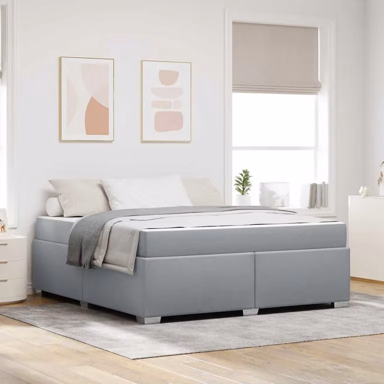 Struttura del letto moderna vidaXL in tessuto grigio L: 180 cm, P: 200 cm, H: 280 cm