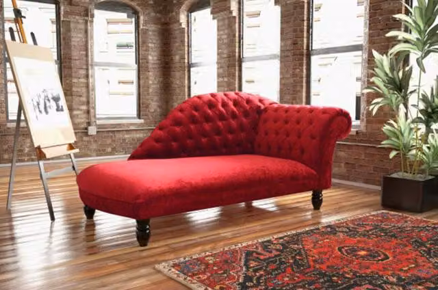 Leder Chesterfield-Sofa modern in Schwarz