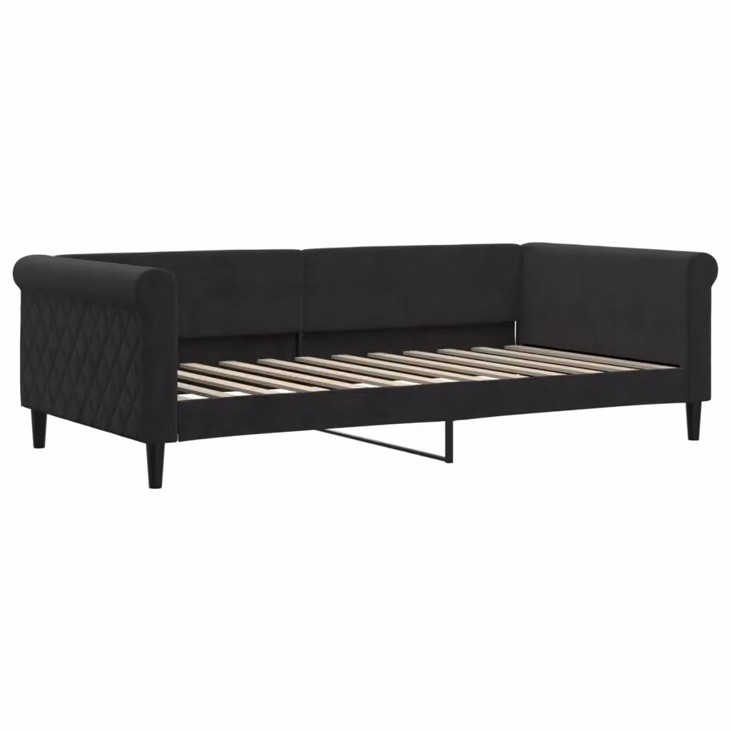 Letto da giorno moderno vidaXL in velluto nero L: 110 cm, P: 200 cm, H: 68 cm – 2