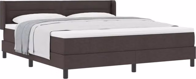 Letto a molle con testiera vidaXL in tessuto marrone L: 180 cm, P: 200 cm, H: 280 cm – 1