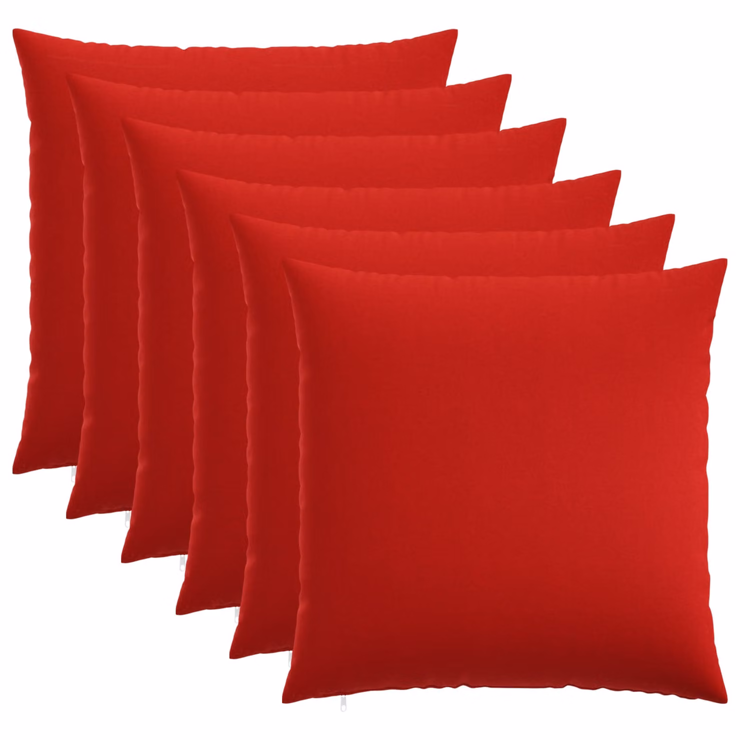 Set di 6 federe vidaXL HEERLEN rosse in poliestere, L 70 x L 70 cm