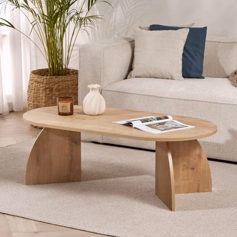 Skye Decor, Melina - Sapphire Oak, tavolino, rovere zaffiro, 100% PANNELLO TRIBRIDATO RIVESTITO IN MELAMMINA, 120 x 60 x 40 cm