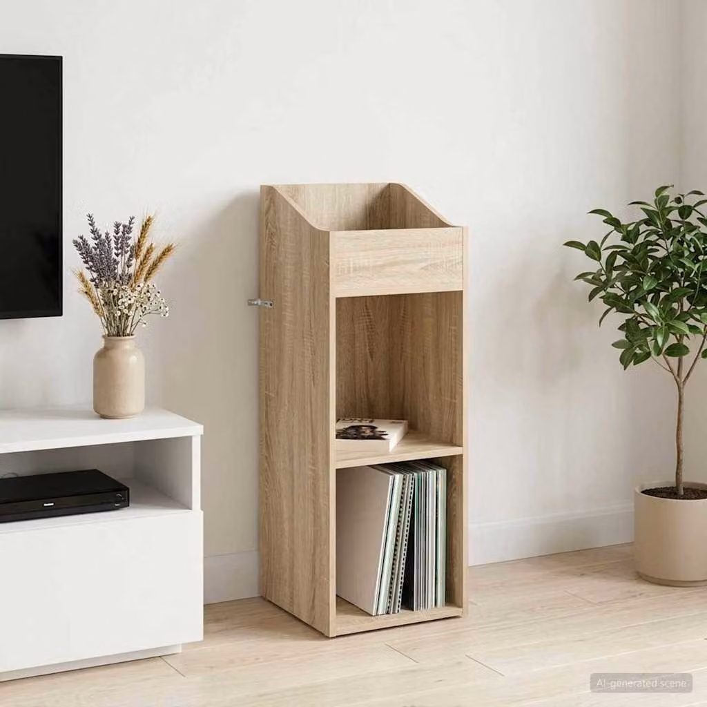 vidaXL Mobile porta vinili Rovere Sonoma marrone L/P/H: 36 x 36 x 95,5 cm