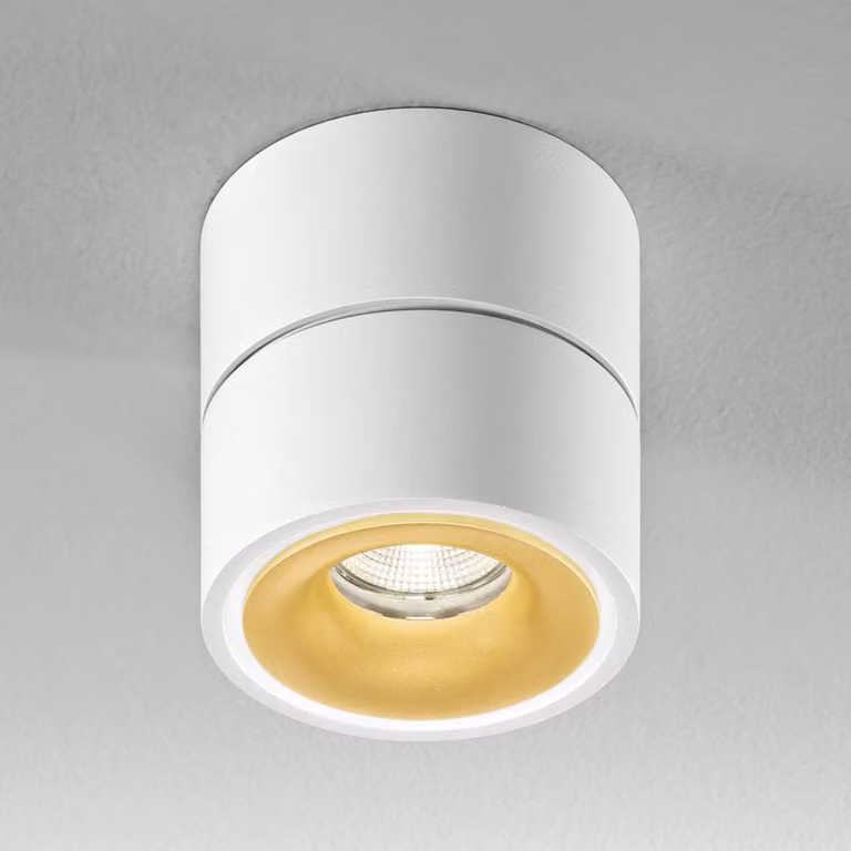 Egger Licht DLS Faretto da soffitto LED Clippo S, bianco-oro dimmerabile, Bianco / Opale, Studio / Ufficio, Alluminio, Moderno, Downlight