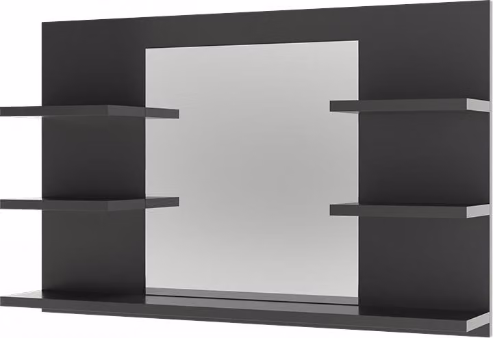 Specchio contenitore bagno Vicco Wilbur Antracite 78 x 50 cm con ripiani, Model 56243